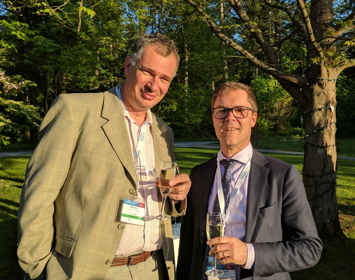 Professor Ben Mol and Professor Luk Rombauts at the World Congress of Endometriosis in Vancouver