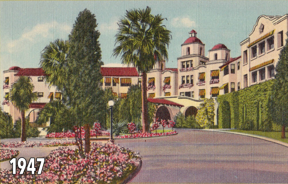 Beverly Hills Hotel vintage postcard 1947