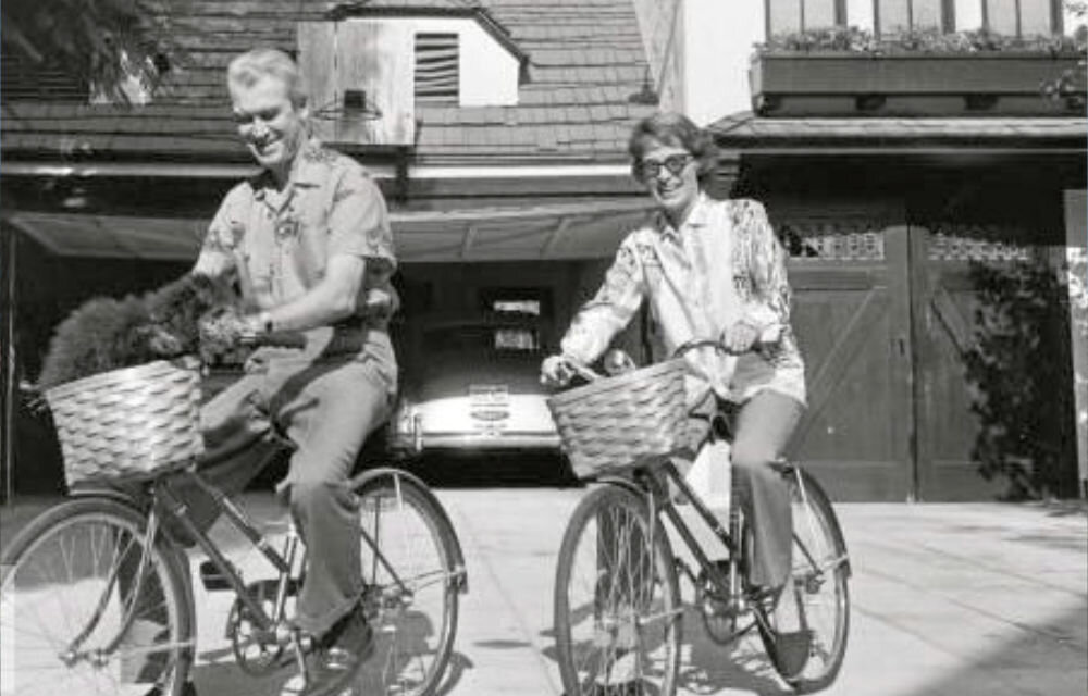 Jimmy Gloria Stewart ride bikes