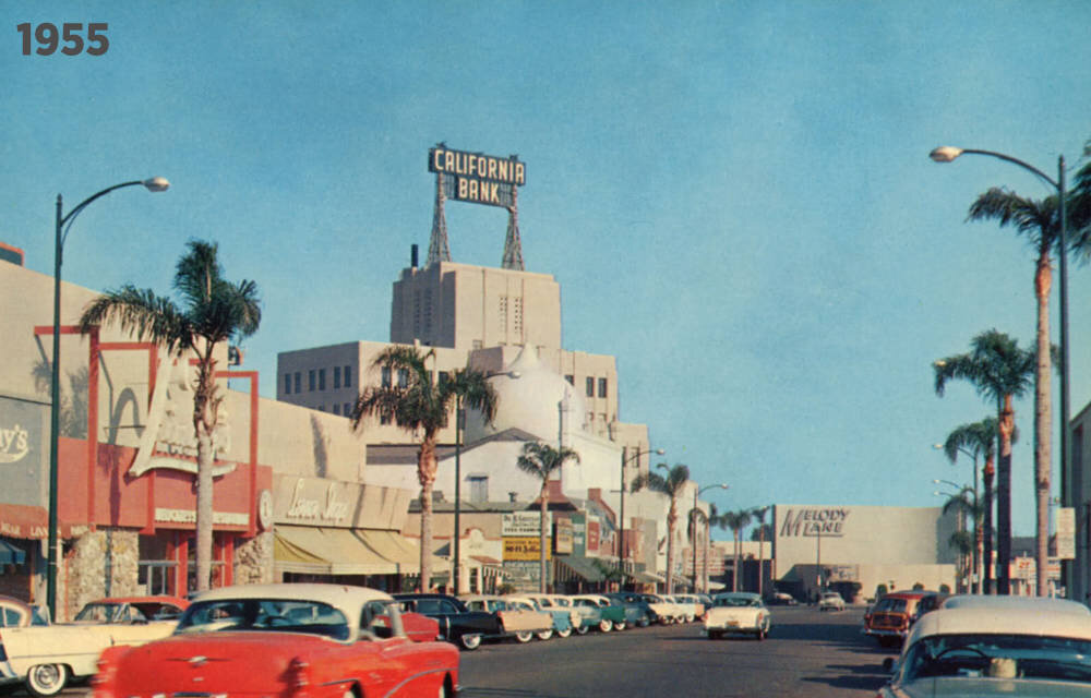 Beverly Drive Wilshire Boulevard 1955