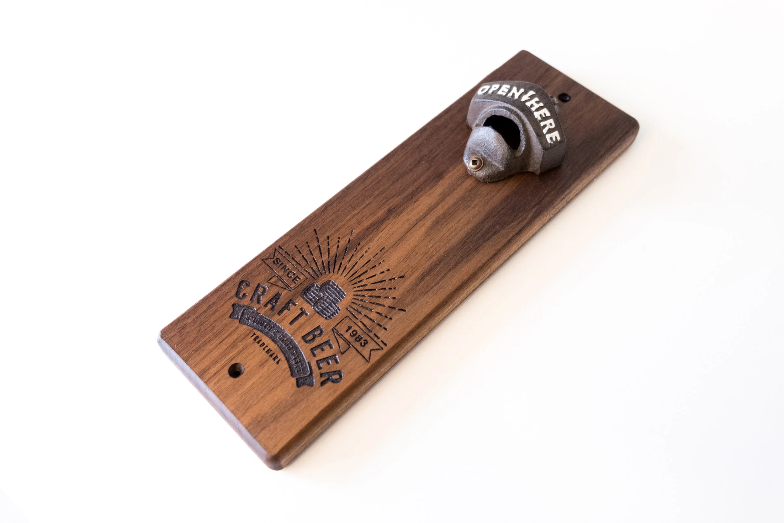 Wall Mounted Bottle Opener (Walnut)