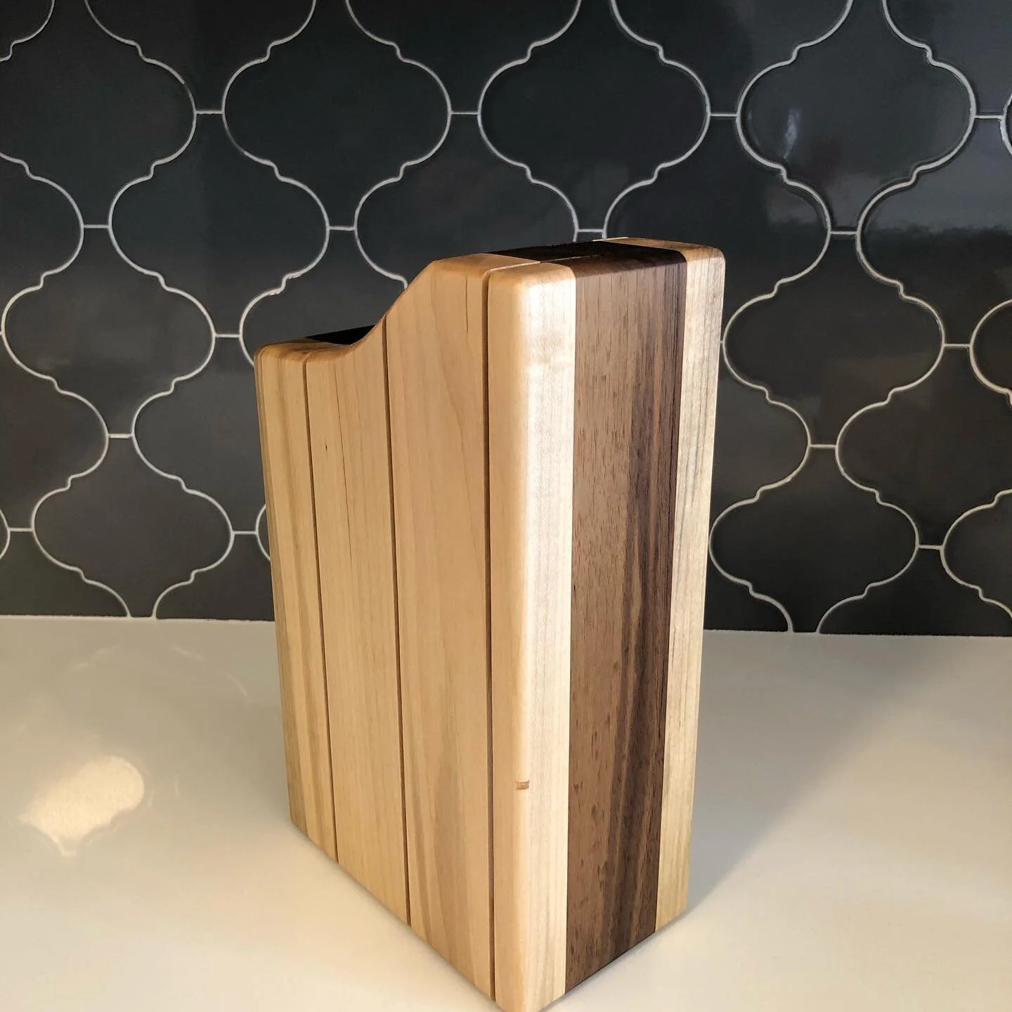 Walnut &amp; Maple Knife Block