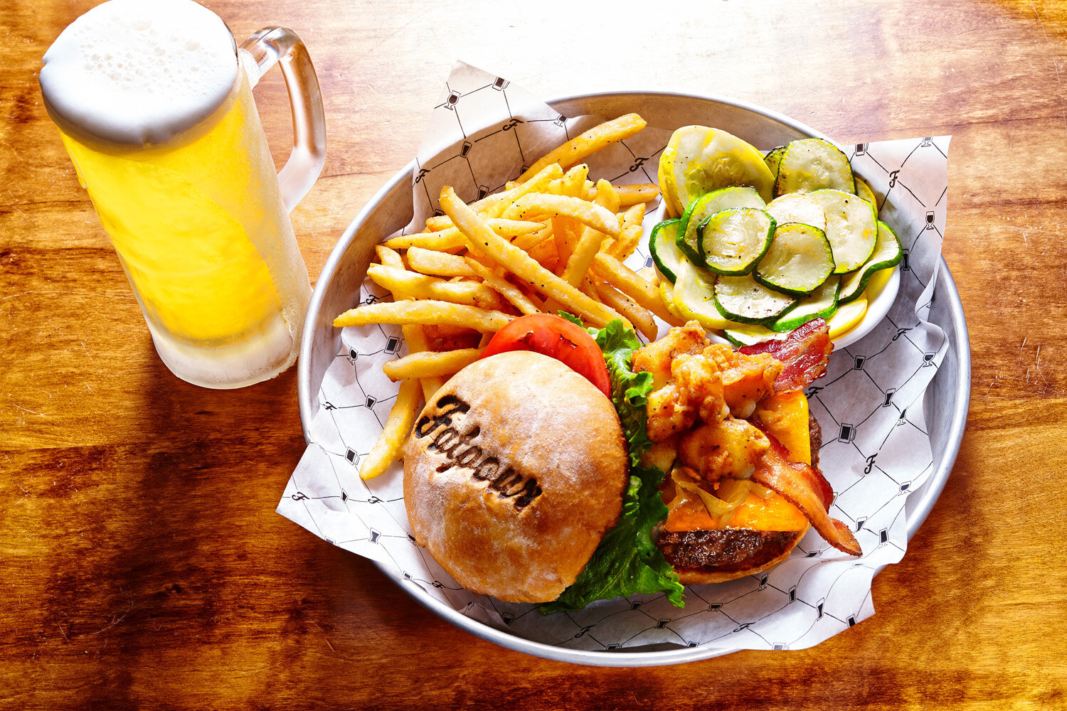 burger and beer