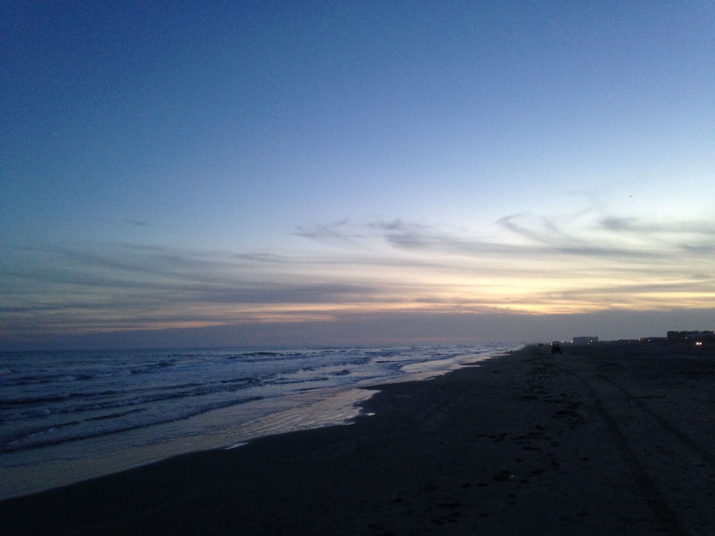 Port Aransas at sunset, from the pier.