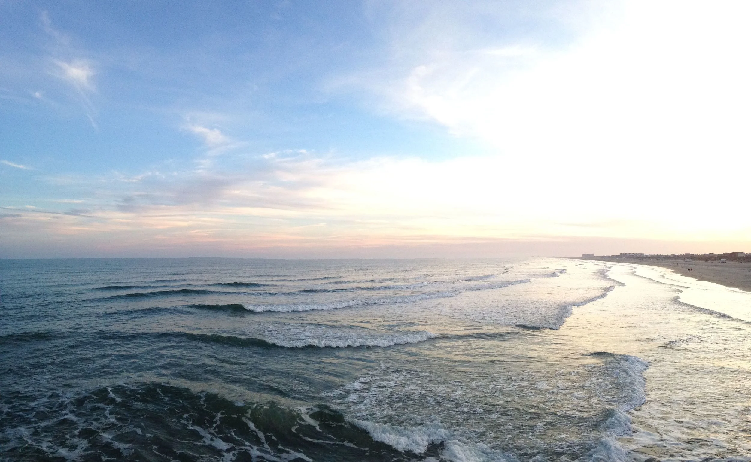 The Gulf looking so much prettier than its usual Mississippi-mud-murkied self.