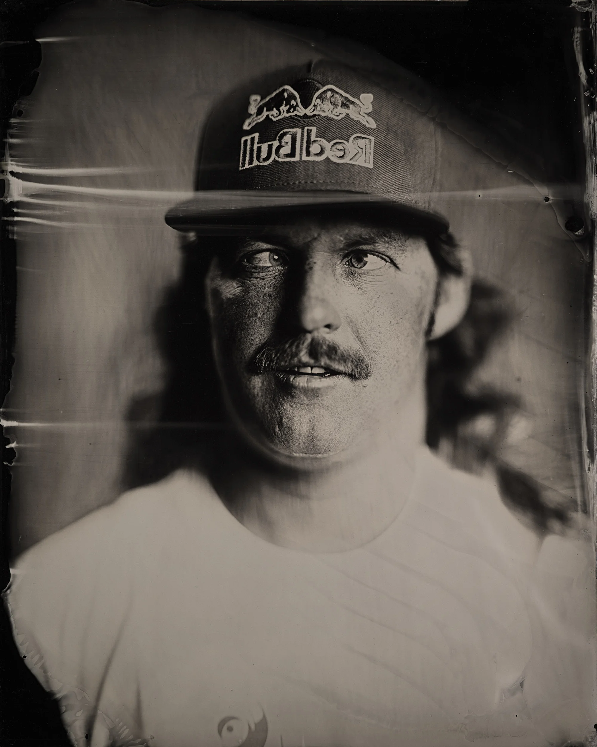 Pro cyclist and man who takes his portraits very seriously, Mike "Hucker" Clark. 