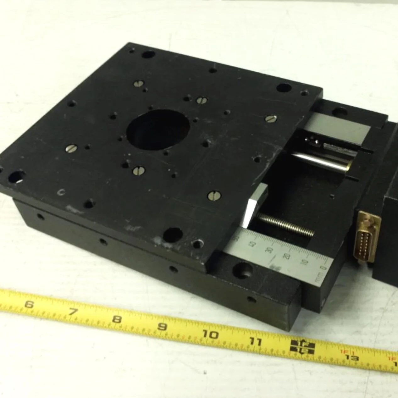 The delightfully ancient optical slide from a surplus supplier which, with any luck will become the base for a DIY cnc router capable of carving hands and dials.