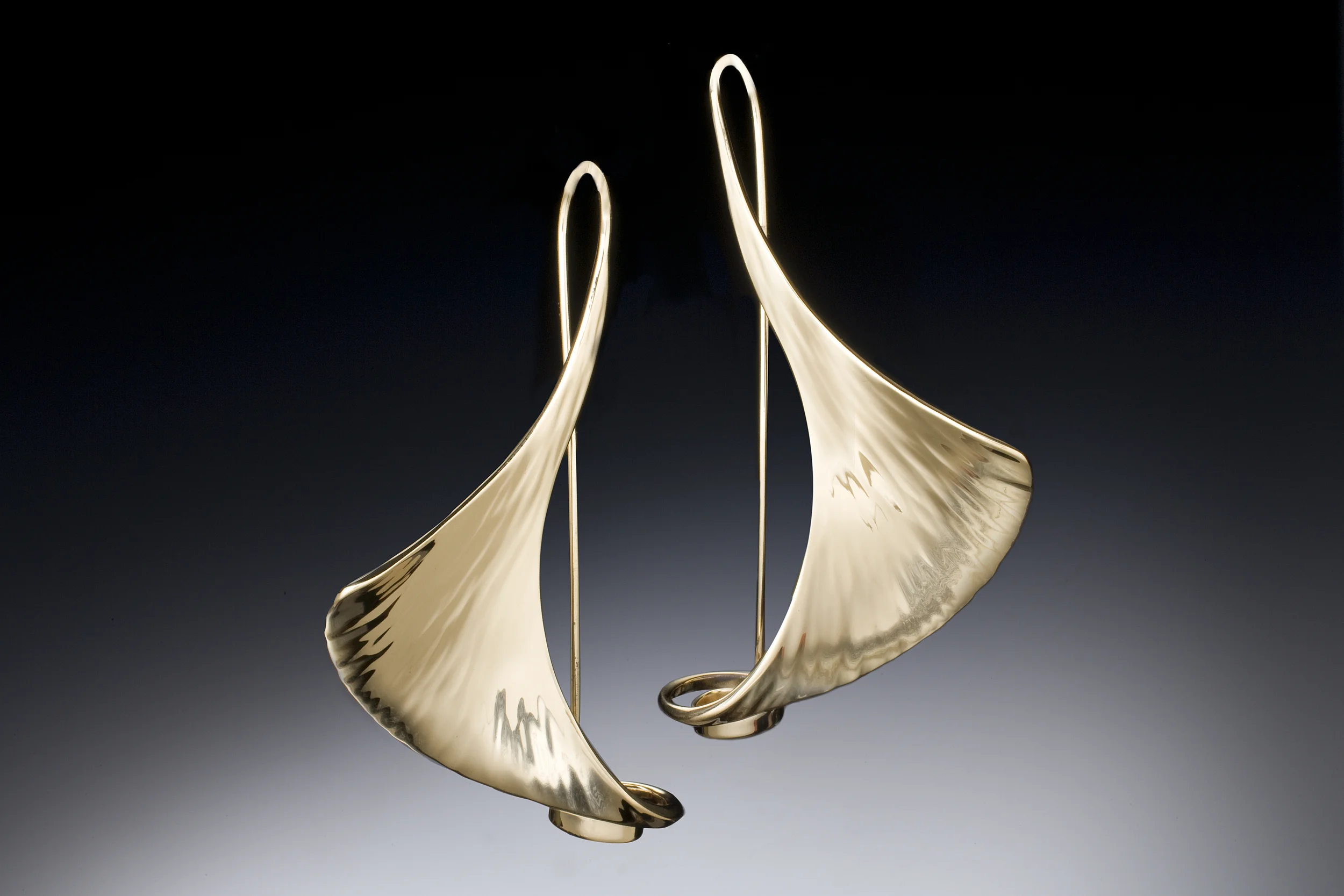 Large GingkoEarrings With Catch