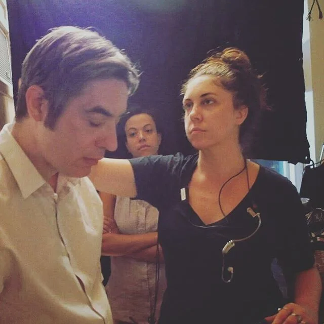 Fixin cowlicks on set for #sarathefilm with help from @oribe #bts #setlife #vanities #nycmua #hairandmakeup #makeupandhair #departmenthead #makeupartist #productionlife #mensgrooming