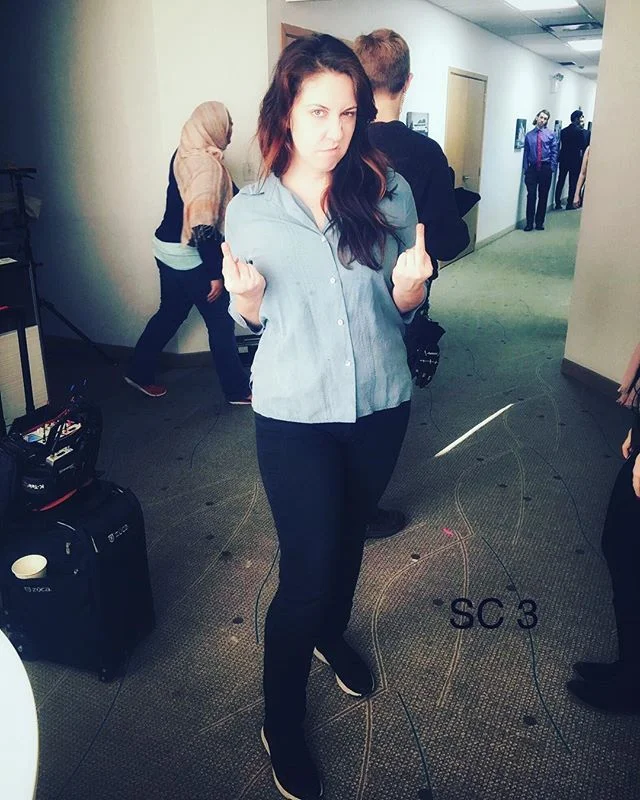 I have been a background extra in every film I have worked in.... I almost escaped this one, but on our last day I made a joke that I am 3.1% South Asian and I was immediately thrown into BG for the diverse Office workers! Haha wardrobe continuity ph