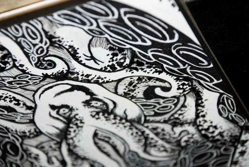 Black Paper and White Ink Sketch-02