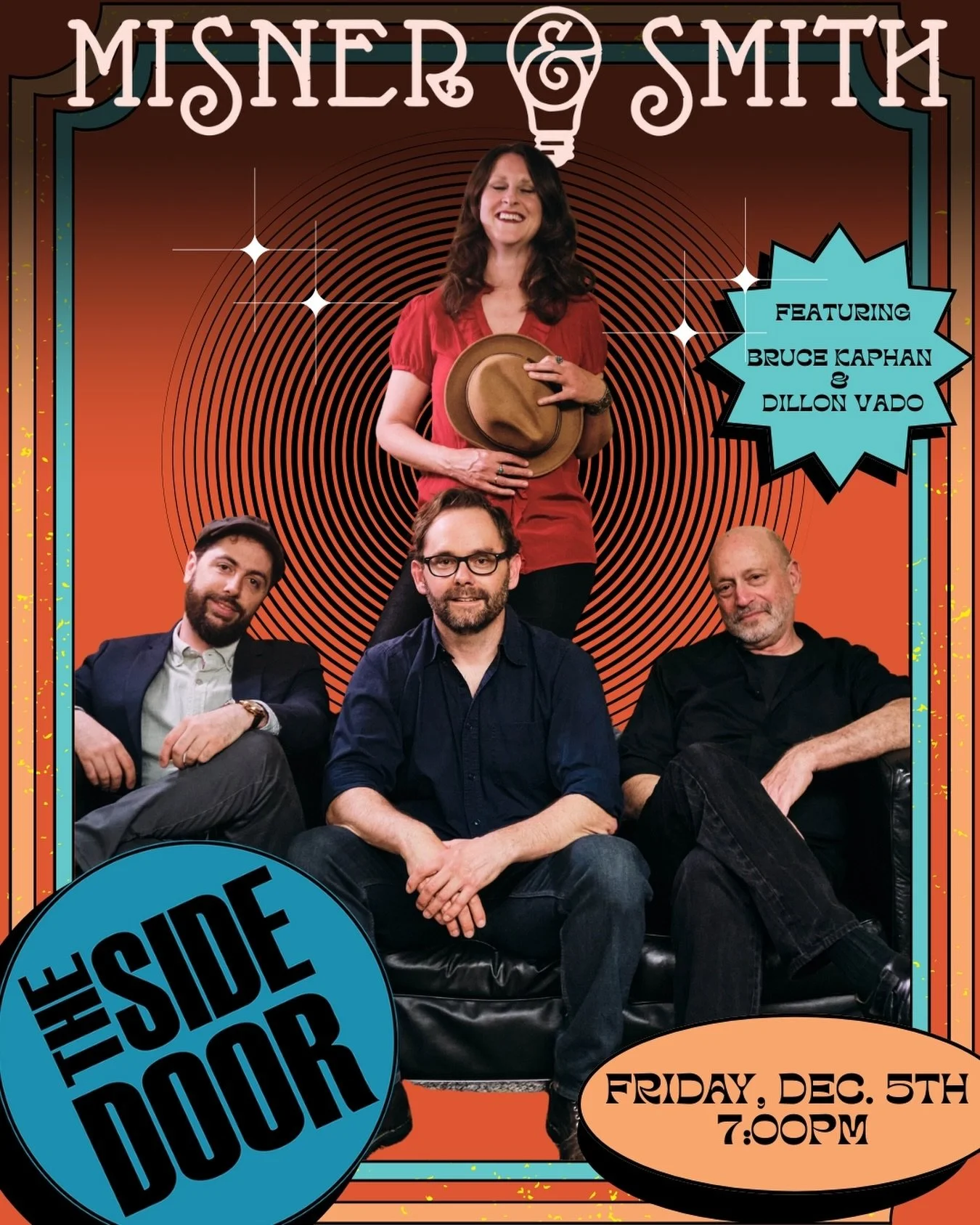 🌘Sacramento show alert!🌒We can&rsquo;t wait to return with our full band to The Side Door - the best listening room in Sacramento! Get your tix now and bring your friends! 
Tickets in bio or at misnerandsmith.com