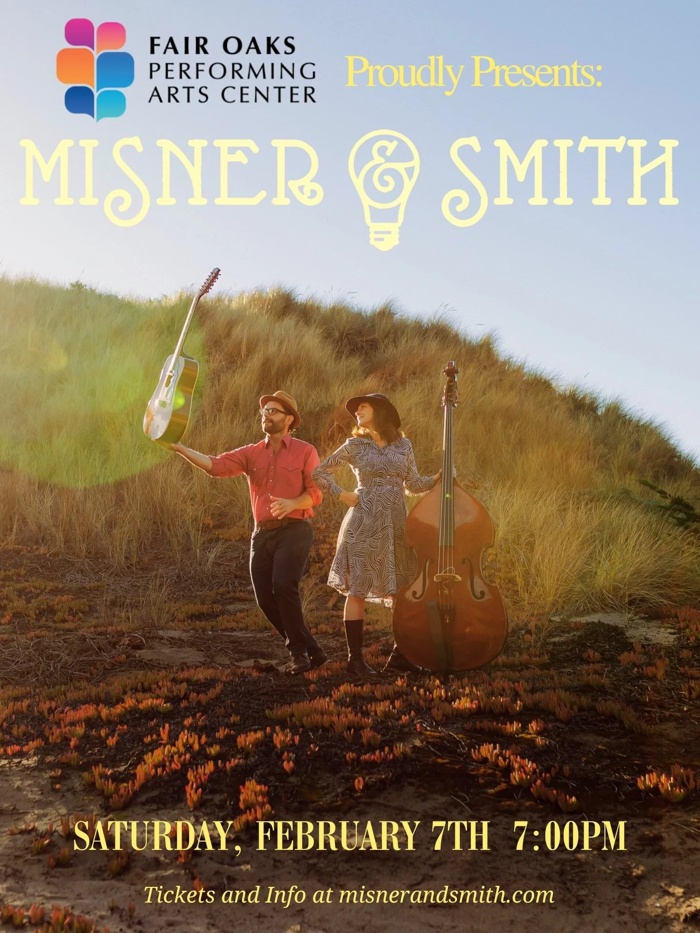 🌈Sacramento Valley Show Alert🌈 SATURDAY, FEBRUARY 7th 7:00pm DUO SHOW @fairoaksperformingartscenter ! Get yourselves to the show and we&rsquo;ll take good care of you. If you&rsquo;re world-weary and in need of a boost, we&rsquo;ve gotcha covered!
