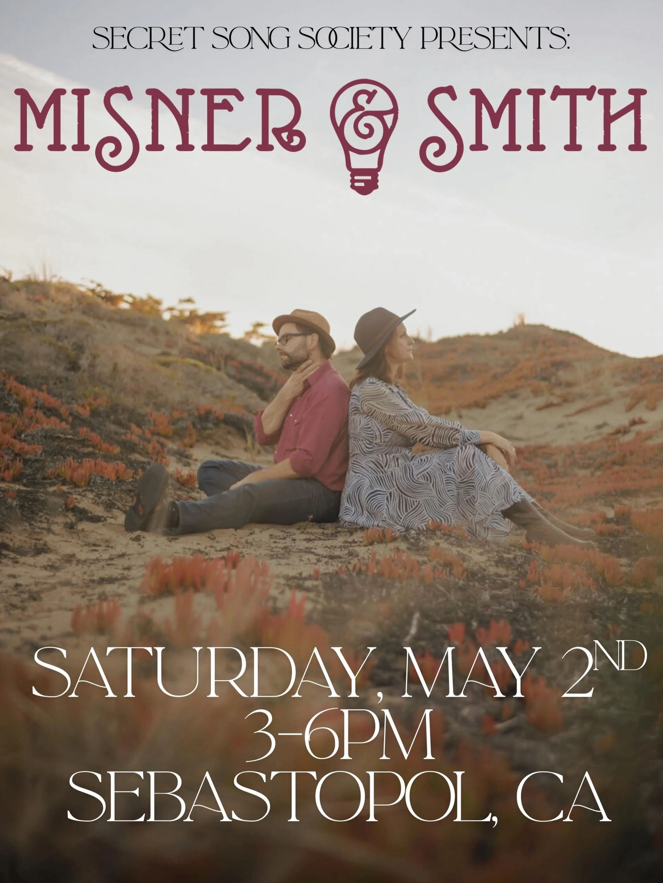 🌼Sebastopol! 🌸 we&rsquo;re coming back a week from today to play Secret Song Club! 🎶 What&rsquo;s better than sitting outdoors at a house concert on a beautiful spring afternoon with some live music washing over you! Come and join us! Tix and info