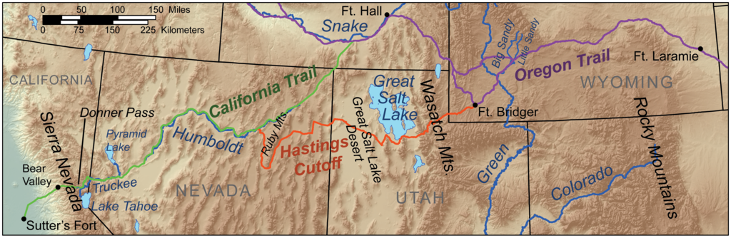 Donner route map, by Kmusser