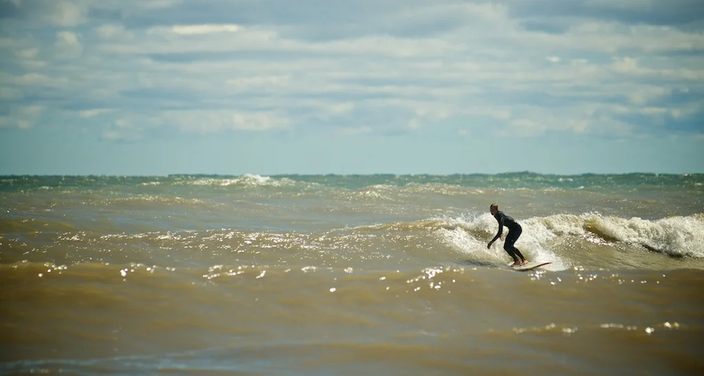 steen grams sheboygan surfing. photo by joe horvath