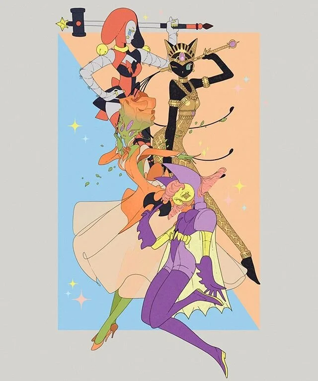 Sailor B | #Batgirl and company reimagined in Naoko Takeuchi (#SailorMoon) inspired style | #Catwoman #Poisonivy #Harleyquinn