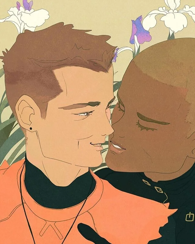 #Pride | Continuing on for #PrideMonth and acknowledging the #queer characters that appear in the projects I&rsquo;m drawing all the time, we have: Bj&ouml;rn who is bi and his friend Olaf who is gay. | Happy Friday everyone! Stay safe.