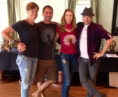 Mark with (from left) Jody Greene, Janet Stone, and Hareesh Wallis.