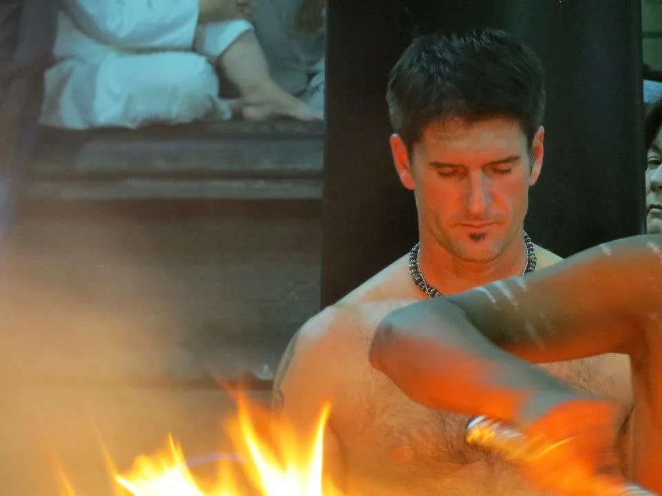 Sitting behind the priest in a hot fire three hour puja burning off the dross. #Transform #Transmute #Activate