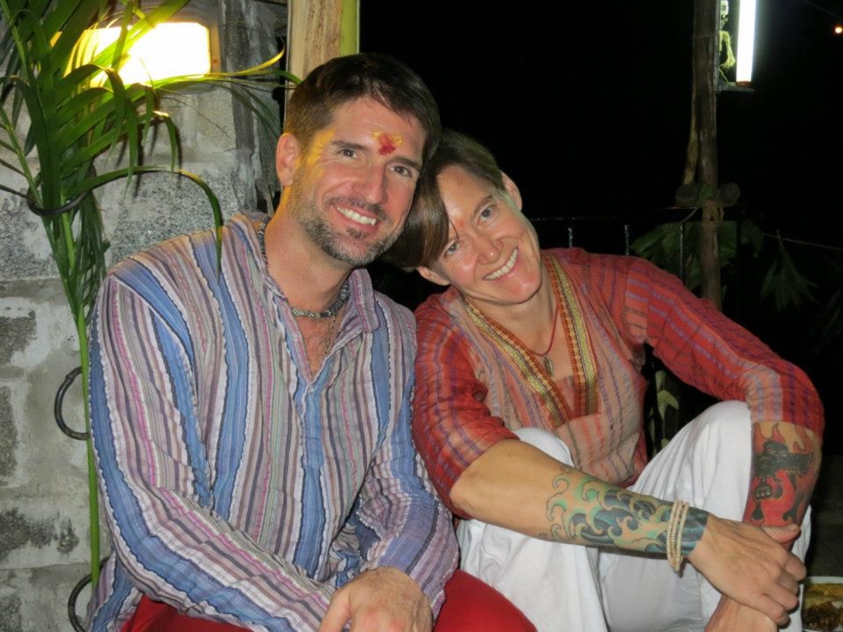 Jody Greene and I in India 2013 blissing out.