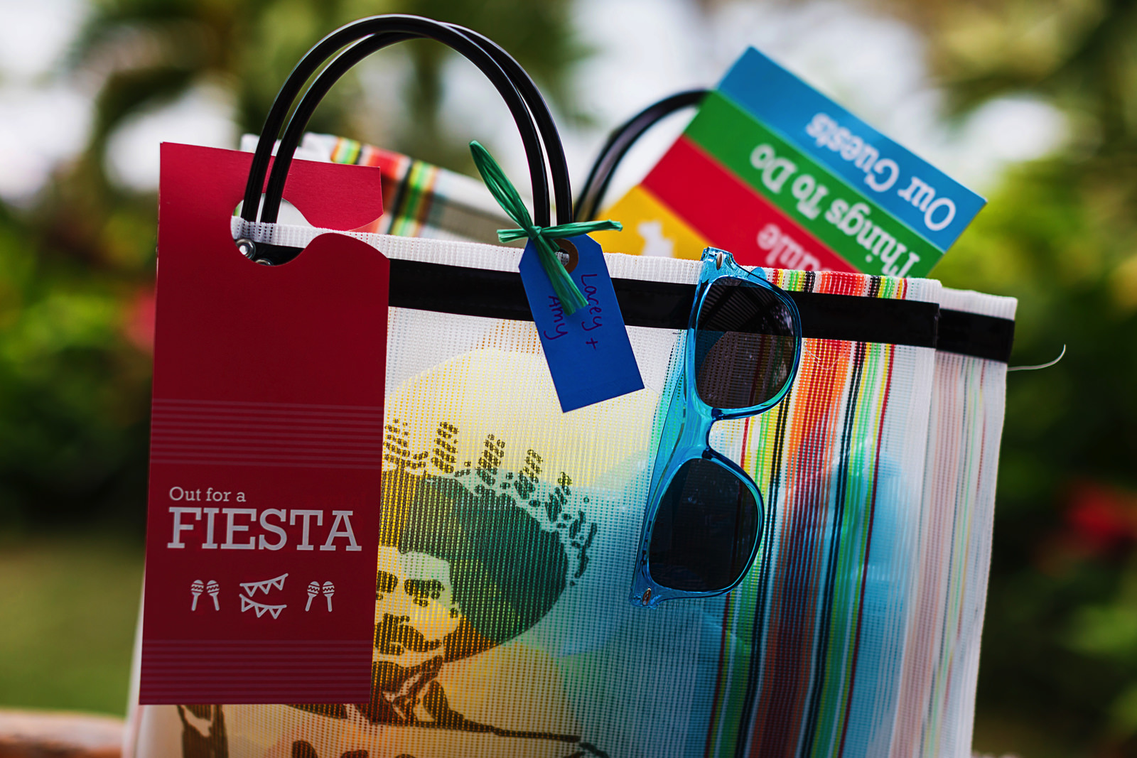 mexican tote bag with gifts for wedding guests