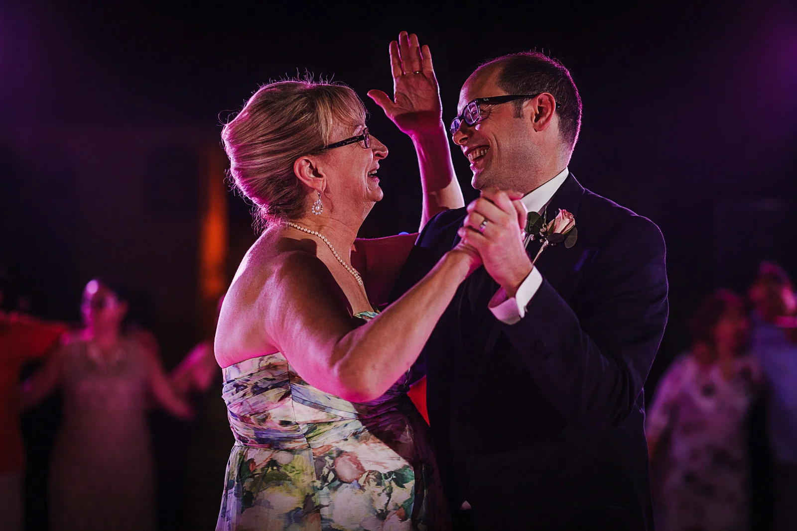 Mother and son dance