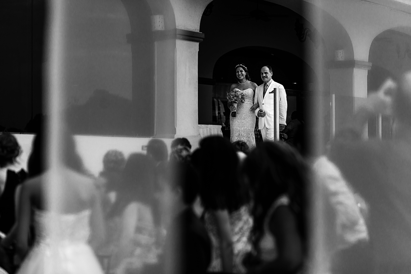 Bride and her father walking into the ceremony