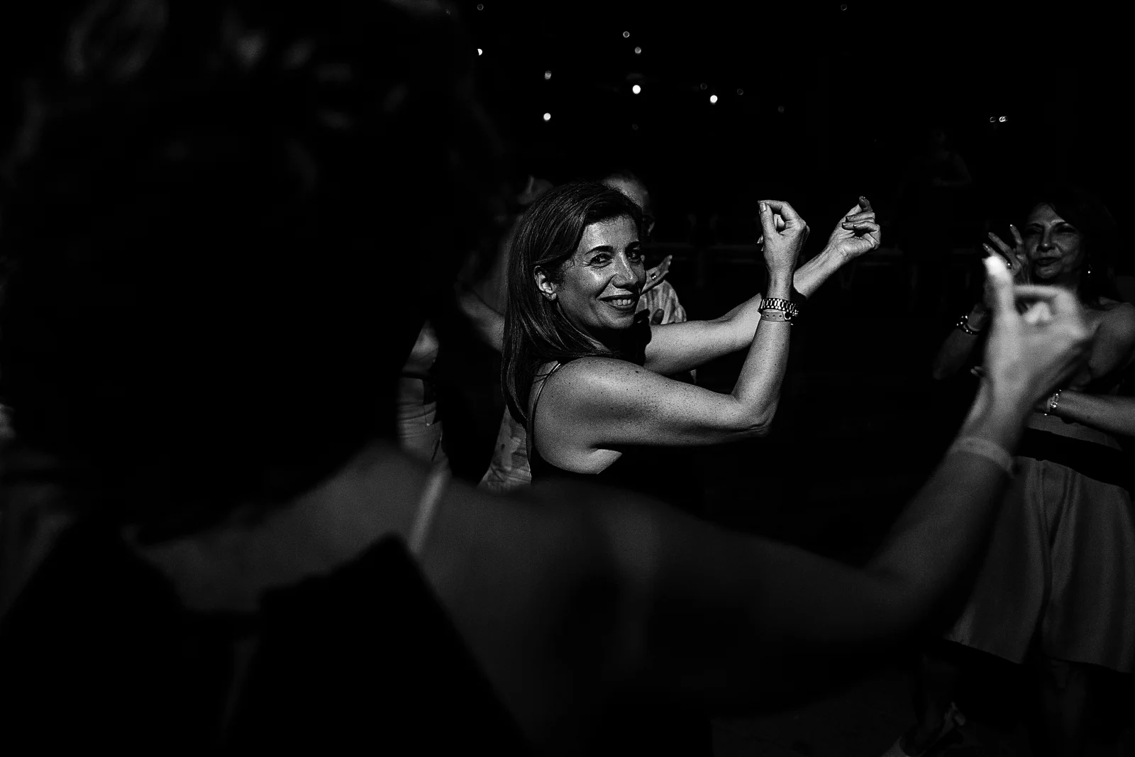 Wedding guests dancing during the wedding reception on the Barceló Mismaloya resort
