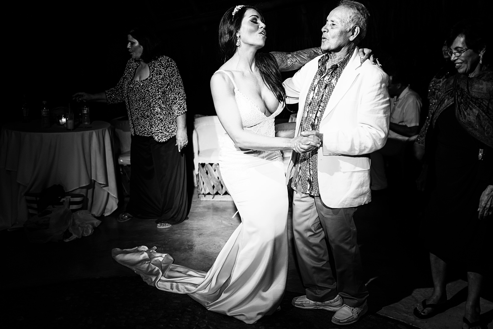 Bride dancing with her grand-father