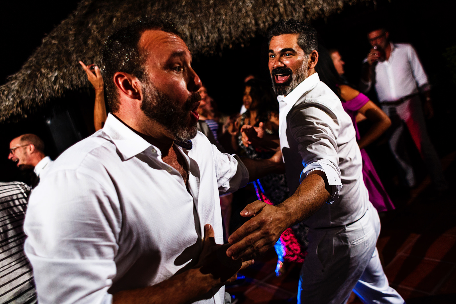 wedding guests enjoy the reception
