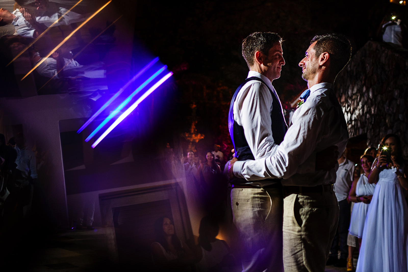 Groom and groom first dance as married couple