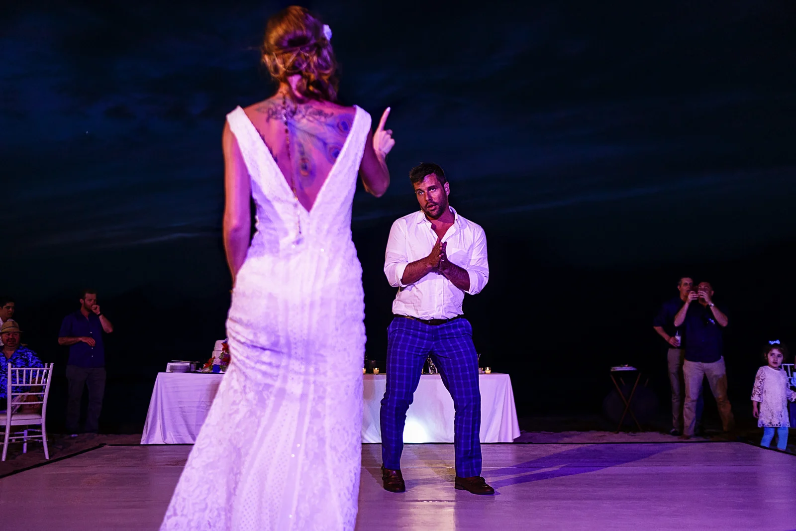 Wedding couple's first dance as husband and wife