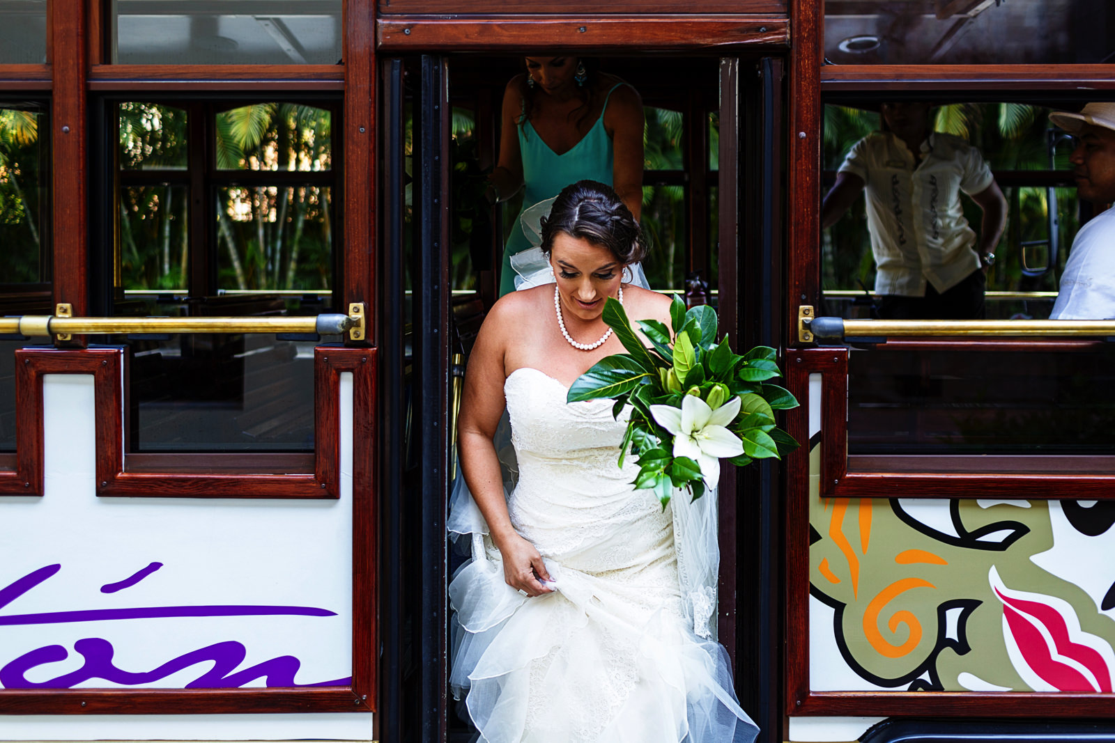 bride-getting-off-the-train