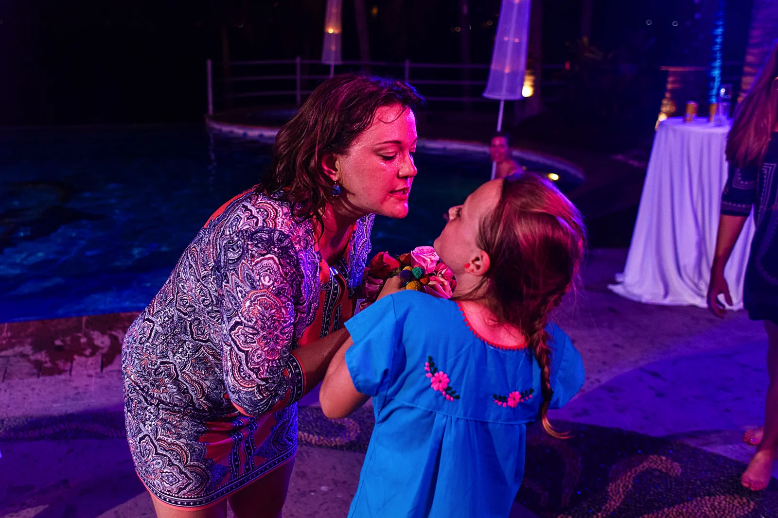 Wedding guest and girl fight over the bouquet at La Mansion Vallarta