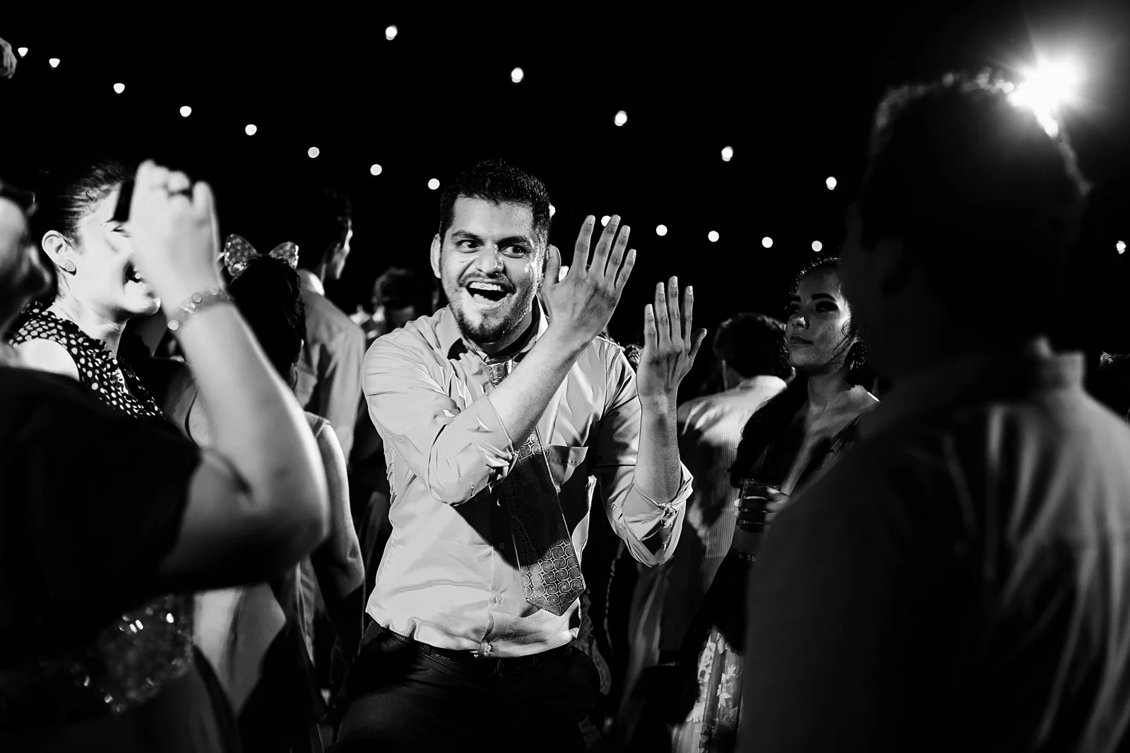 Wedding guest showing his best moves on the dance floor