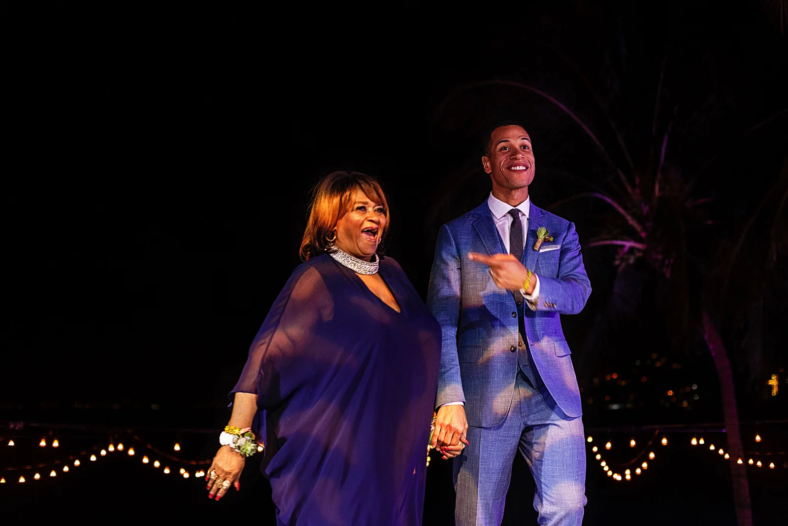 Groom and his mom after their dance
