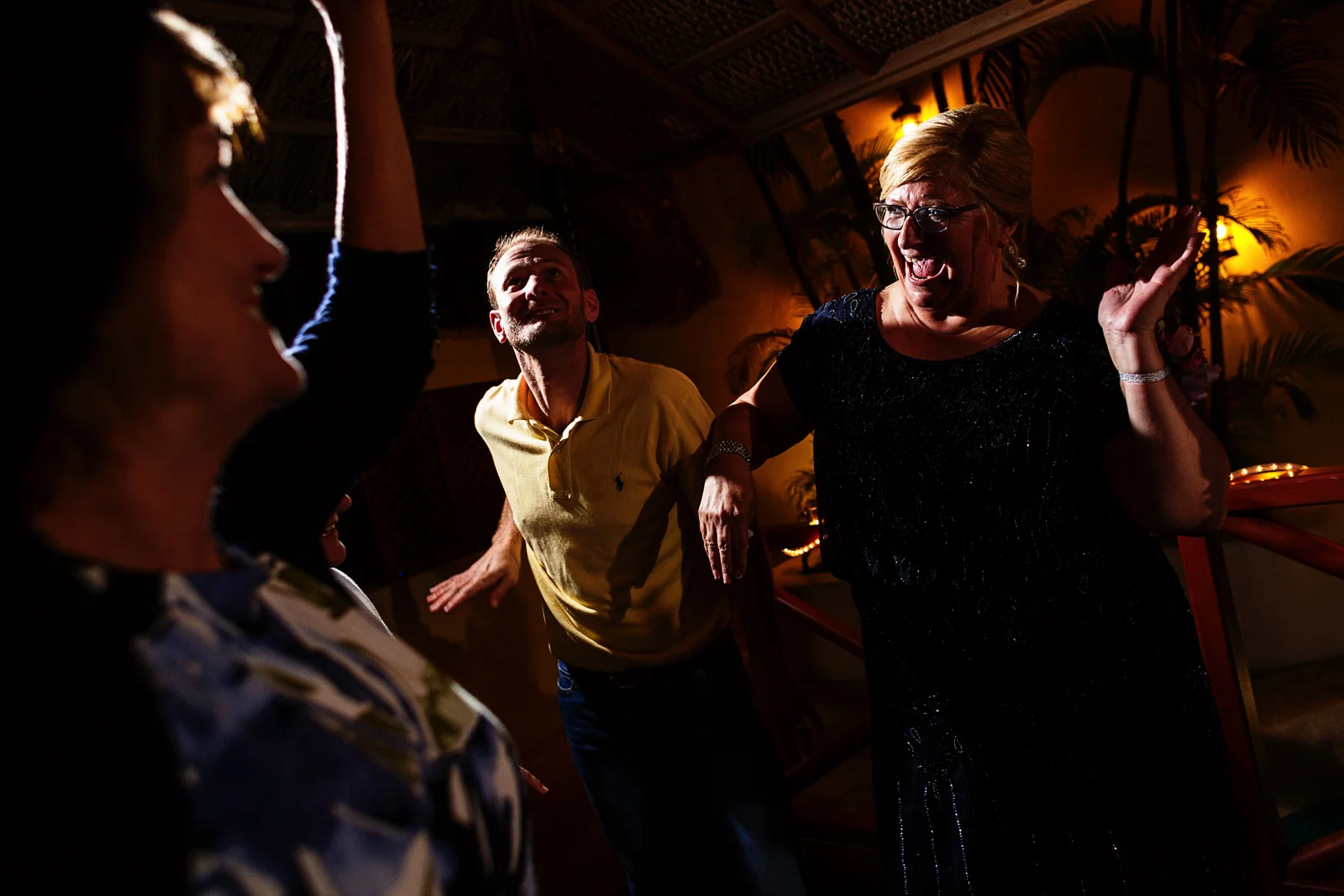 Wedding guests showing their best moves