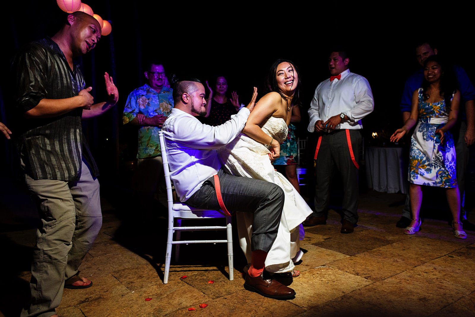 Bride does a lap dance to the groom