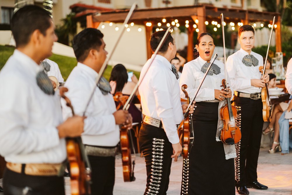 Mariachi band playing at a wedding reception