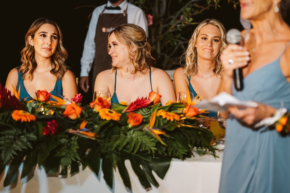 Bridesmaids reaction to mother of the bride speech