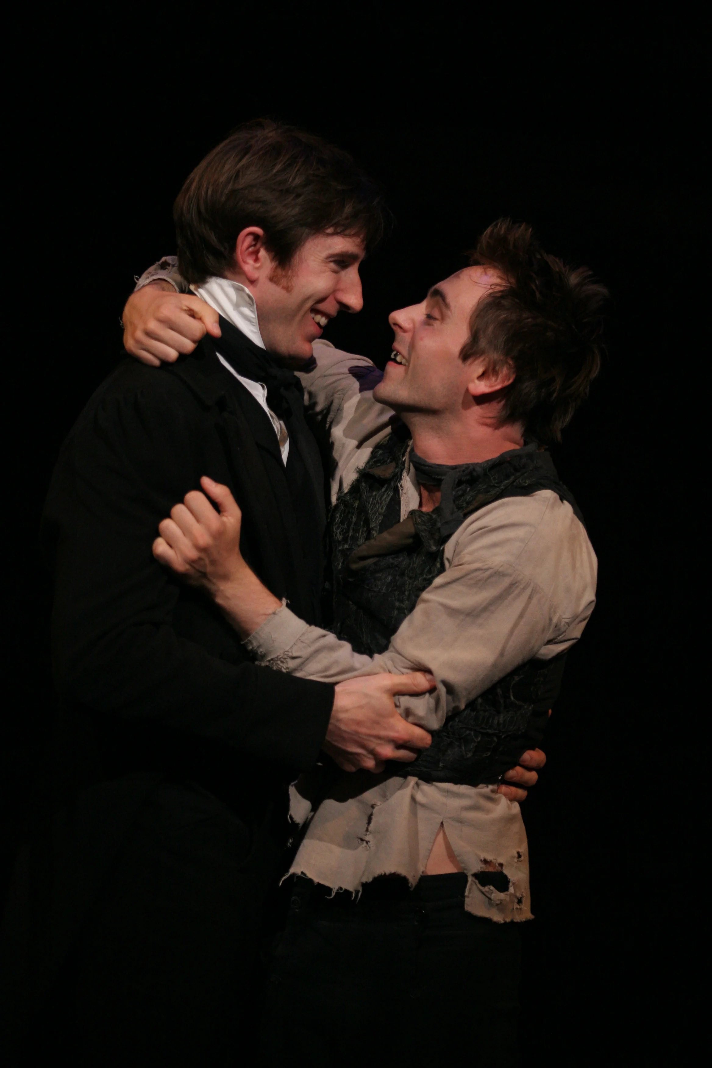 Daniel and David Dawson (as Nicholas and Smike) in the Chichester Festival Theatre production of The Life and Adventures of Nicholas Nickleby Parts I and II. 2006.