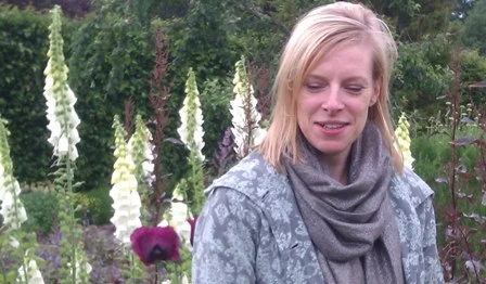 Sophie Dixon, admiring the Potager at RHS Garden Rosemoor