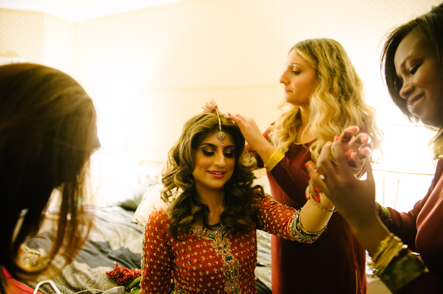 Makeup time for Pakistani Bride