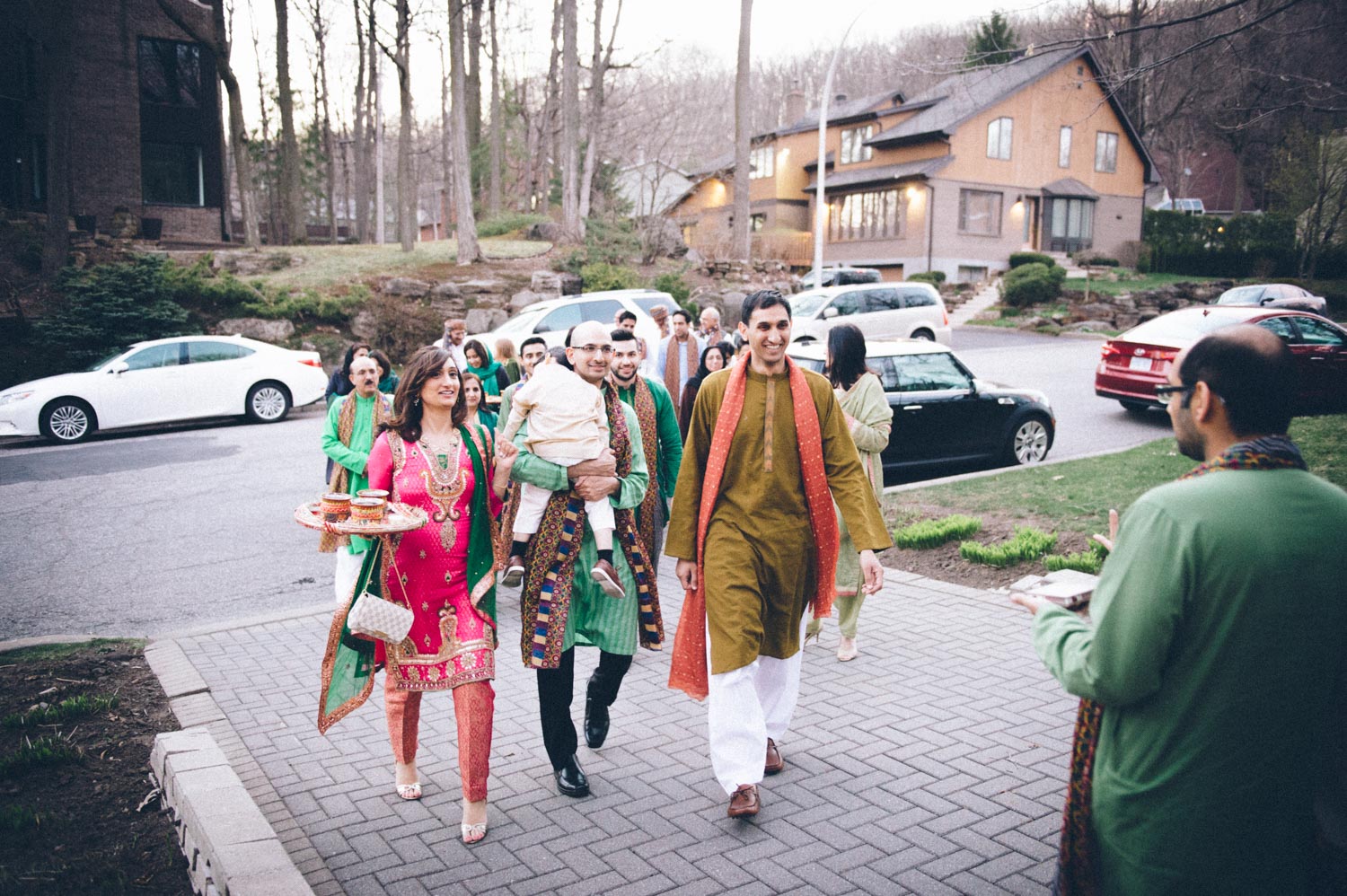 Pakistani groom walking to Mendhi