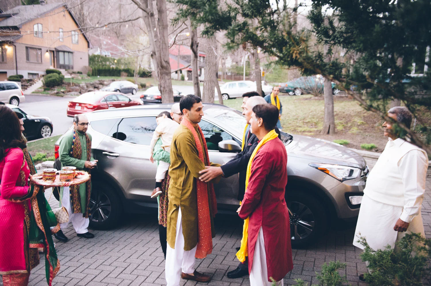 Groom greeted by Pakistani bride's Family at Wedding