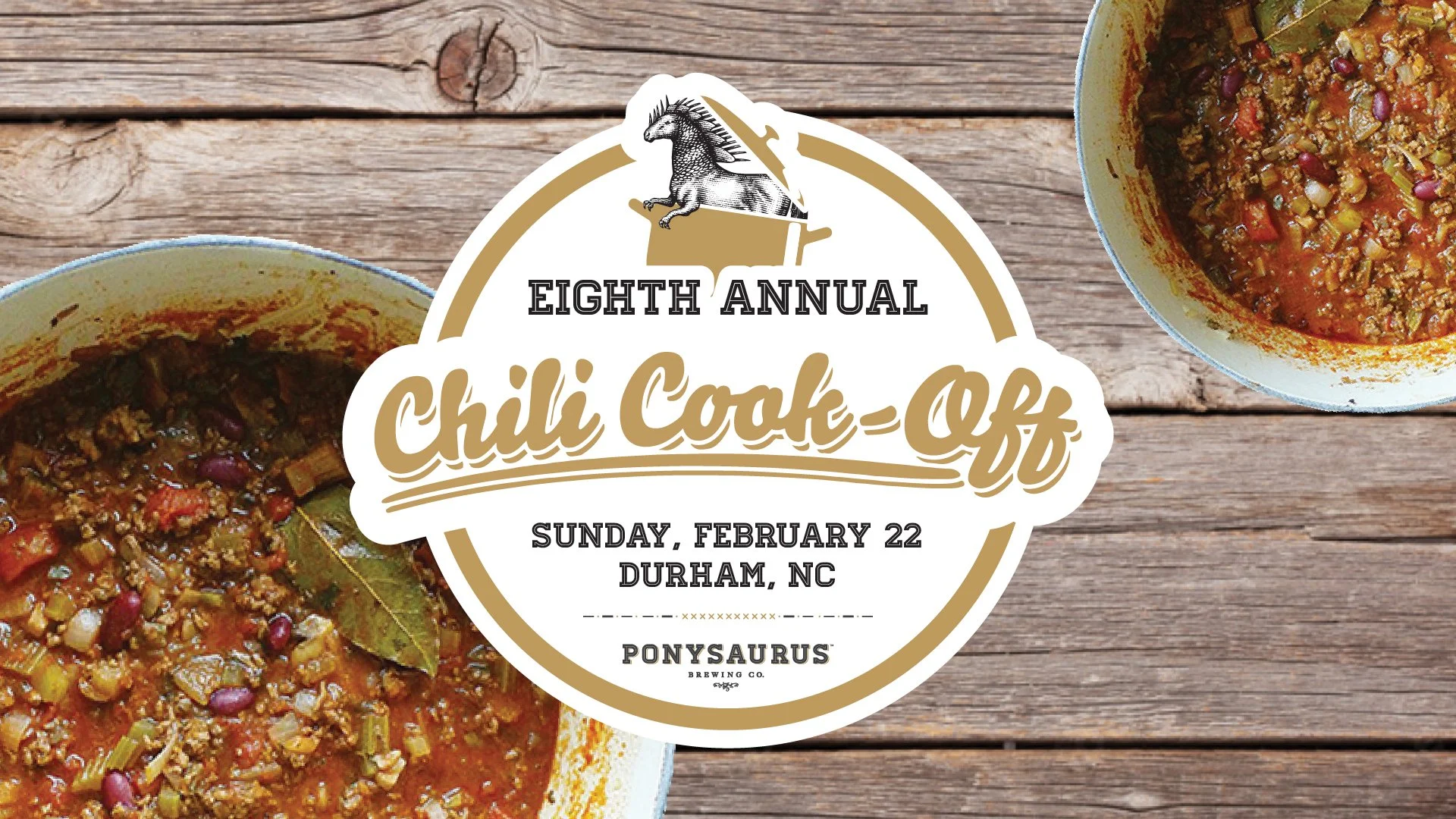 Eight Annual Chili Cook-Off, Downtown Durham, Chili pots on a picnic table
