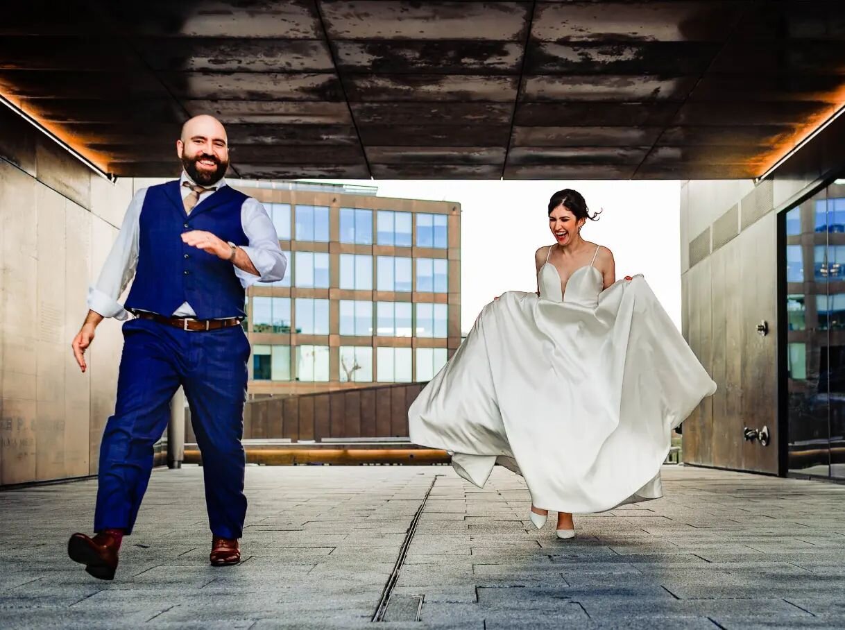 Asking couples to run on their wedding day is often met with &quot;you want us to RUN?!?&quot; And I then say yes... run on the count of 3. Just look at those smiles. You can practically hear Amit laughing her head off. 
Jadore.
Mission accomplished.