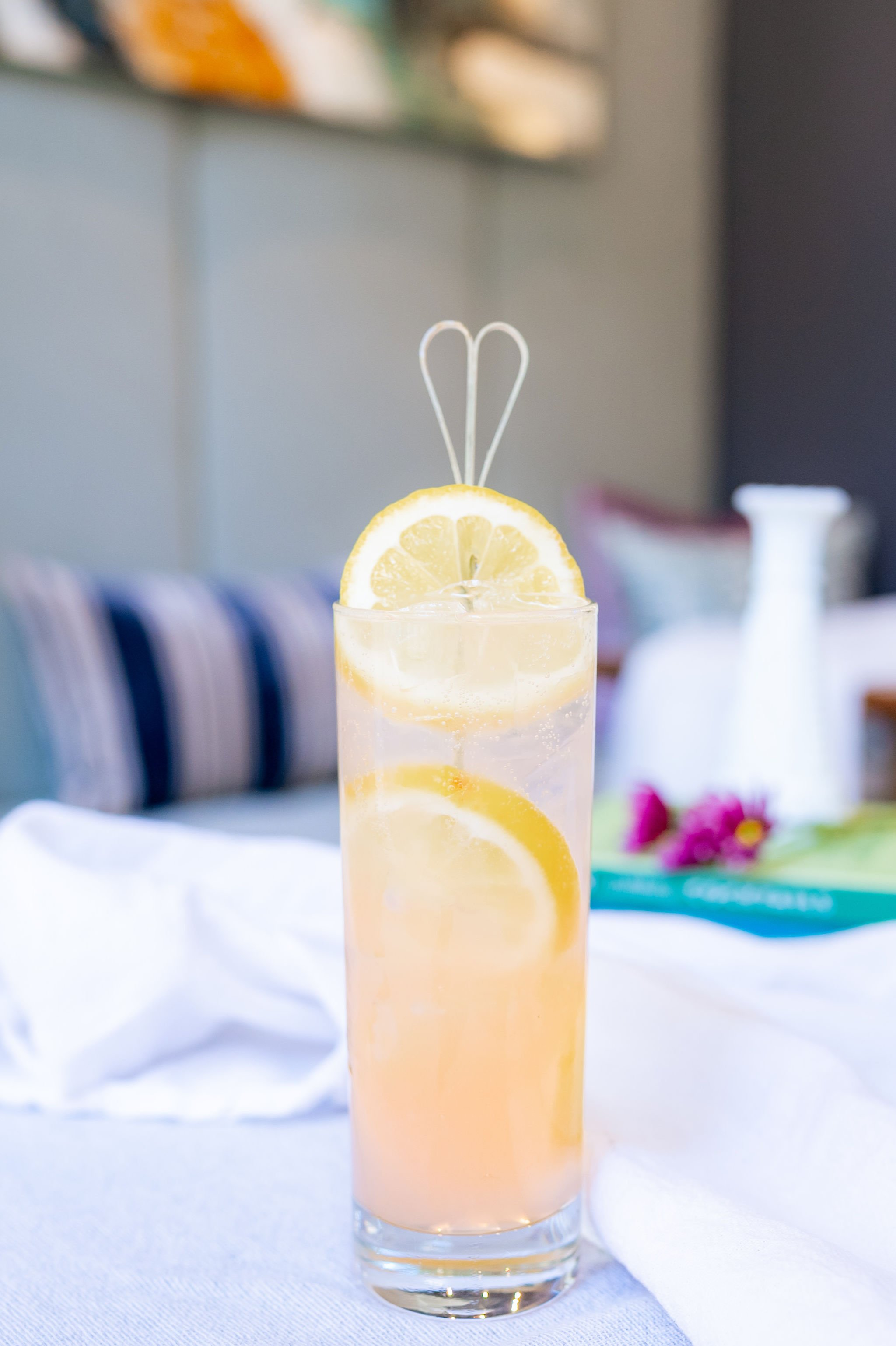 a citrusy cocktail on display at the halifax club