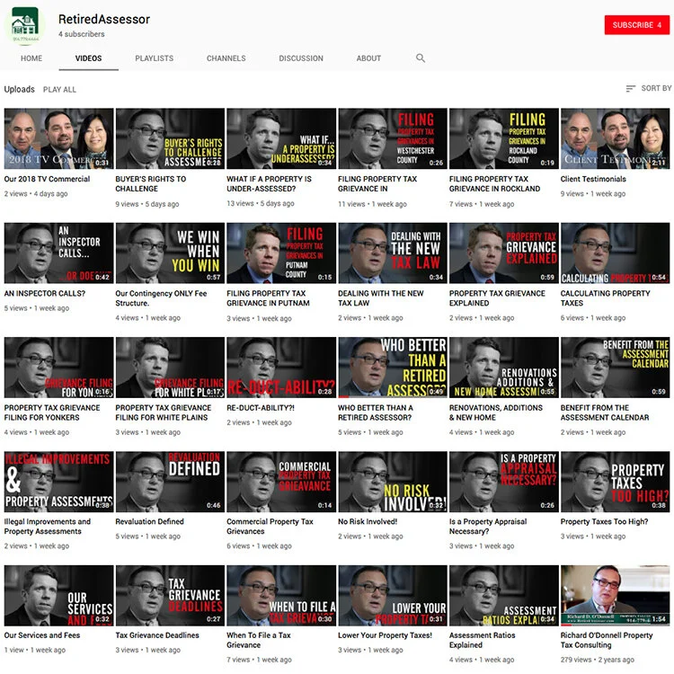  This YouTube Channel has 4500 views  Work Included: 28 individual thumbnail designs to create visual interest, production, channel design   https://www.youtube.com/user/RetiredAssessor/videos  